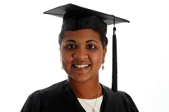 Woman wearing graduation robe and Cap - by Fotolia